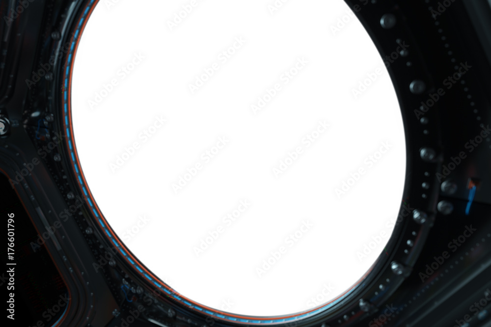 Aufkleber space station window 3d rendering