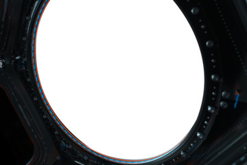 Space station window 3D rendering