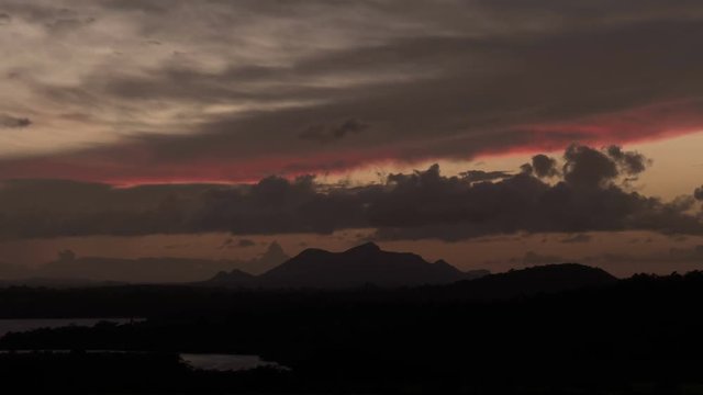 Timelapse of hills at dusk