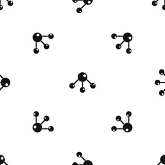 Chemical and physical molecules pattern seamless black