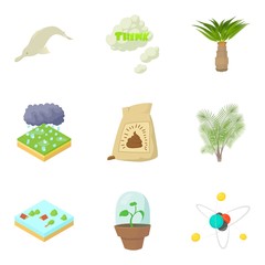 Ology icons set, cartoon style