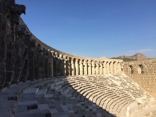 ancient city of Aspendos amphitheater in Antalya. TURKEY