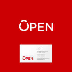Open logo. Business card. Identity.
