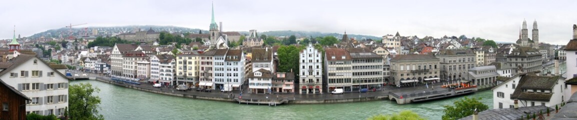 Fototapeta premium Panorama of architecture of Zurich, Switzerland