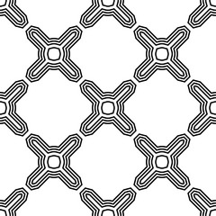 Geometric ornament. Black and white seamless pattern