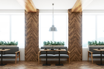 Bar interior gray sofas