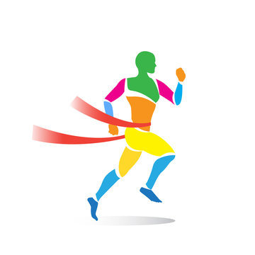 colorful men's sprint running flat