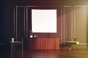 Black and gold living room chest of drawers toned