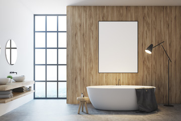 Wooden bathroom, poster