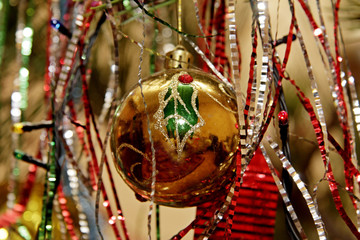 Closeup of Christmas-tree decorations