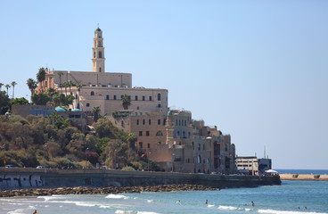Fototapeta na wymiar View of Jaffa from the embankment of Tel Aviv