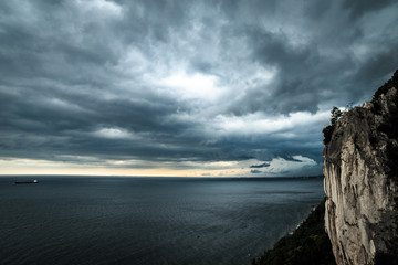 Storm is coming in the gulf of Trieste