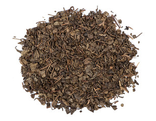 Heap of black tea leaves