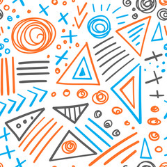 abstract marker colorful lines seamless pattern