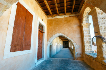  Passageway in the West Gate at the Arkadi Monastery, Arkadi, Crete, Greece
