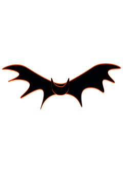 Black and orange halloween cartoon bat vector illustration / Black and orange halloween cartoon bat vector illustration isolated 