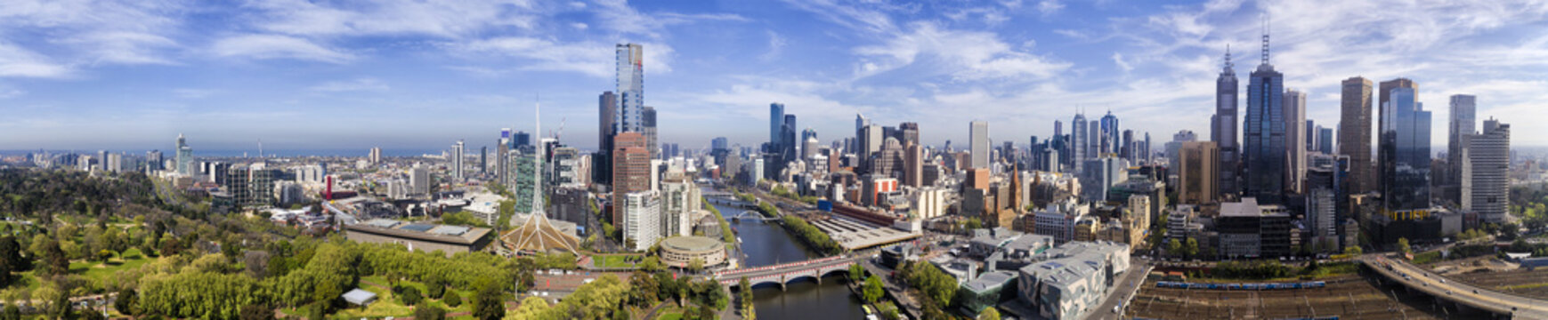 Drone Melbourne CBD Day Panorama