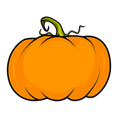 Cartoon festive vector 3d pumpkin, isolated on white background