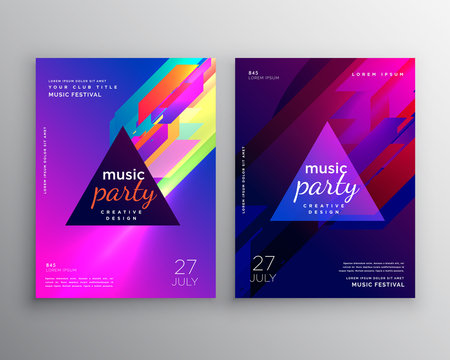 abstract club music party flyer template design