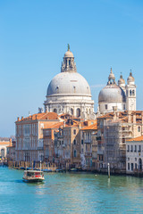 Close up view of Santa Maria della Salute in Venice, Italy