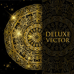 Vector illustration vintage mandala decorative elements. Islam, Arabic, Indian turkish motifs