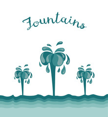 Fountains with splashes
