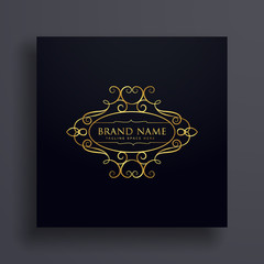 brand logo design with floral decoration