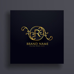 royal letter R premium logo concept design