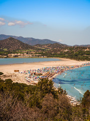 Naklejka premium Transparent and turquoise sea in Porto Giunco, Sardinia, Italy