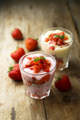 Yogurt and strawberry dessert