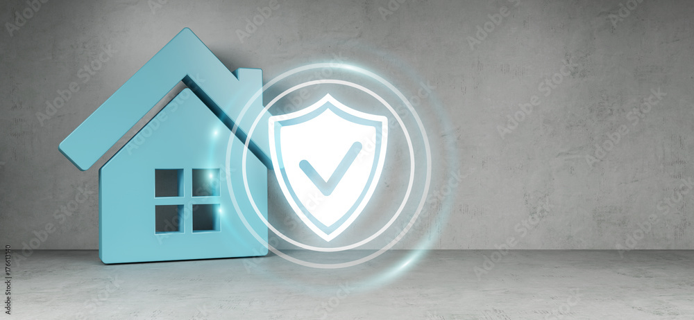 Aufkleber smarthome security interface 3d rendering
