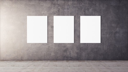 White isolated poster with frame mockup