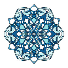 Mandala. Christmas snowflake.Circular ornament.  