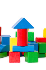 Holz Bauklötze mit Turm