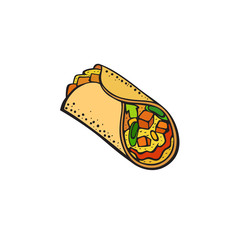 Pop art style burritos sticker