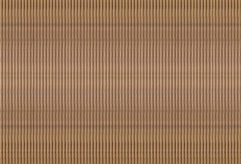 Texture of the vertical stripes of a bulk bundle of bamboo rods are repeated creating a ribbed textured cloth of brown color