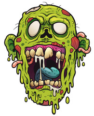 Vector illustration of Cartoon Zombie head