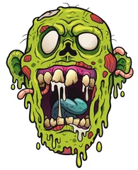 Fotobehang Vector illustration of Cartoon Zombie head © sararoom