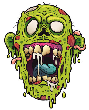 Vector illustration of Cartoon Zombie head