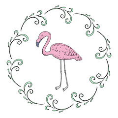 Fototapeta premium hand-drawn flamingo