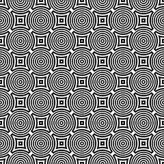 Geometric ornament. Black and white seamless pattern