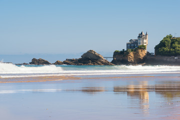 Beach in Biarritz, Basque Coast, France - obrazy, fototapety, plakaty