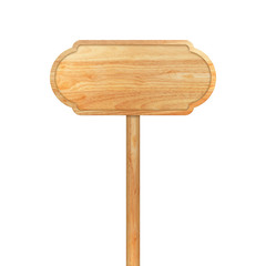 Wooden sign boards isolated on white background with objects clipping path for design work