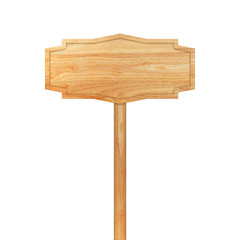 Wooden sign boards isolated on white background with objects clipping path for design work