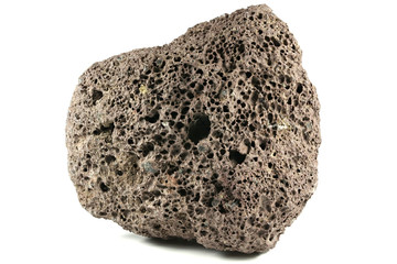 Lava aus der Eifel/ Deutschland isoliert auf wei&szlig;em Hintergrund