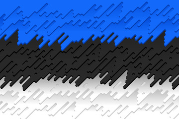 The National Flag of Estonia made with colorful geometrical streams of paint
