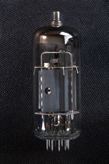 Radio tube on gray background