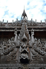 A monastery (or temple) that entirely made of teak wood in Mandalay, Myanmar.