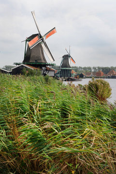 Windmills in Zaanse Schans, Netherlands