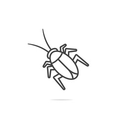 Cockroach line icon vector